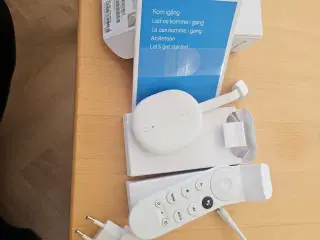Chromecast med fjernbetjening 220 volt lader, ori