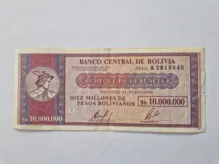 10.000.000 Pesos Bolivianos - Bolivia - Sjælden