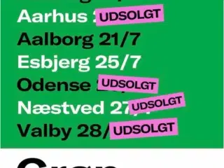 Søger 4 billetter til grøn koncert Århus