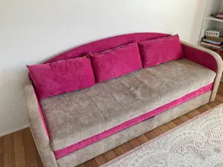 Lyserød sofa med opbevaring Mulighed for at slå de