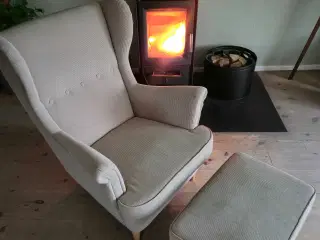 Lænestol med taburet