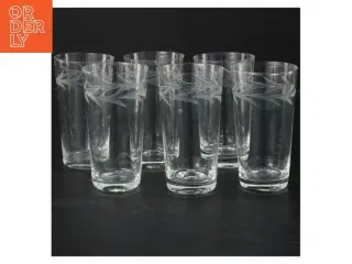 Drikkeglas med dekorativt mønster (str. 10 cm. 6 styk)