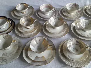 Samlekopper med underkop og kagetallerken