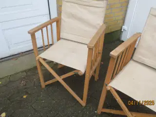 2 stk Klap havestole med grå stof