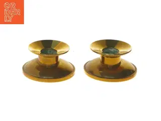 Messing lysestager 2 stk (str. 2 stk 7,5 cm)