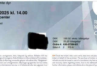 Billet Sebastian Klein - Verdens mest berømte dyr
