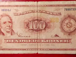 100 KRONE 1965 0J Erstatningsseddel H C ØRSTED