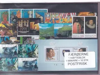 Færøerne - 1 Hæfteblok + 1 Miniark + 16 Stk. - Postfrisk
