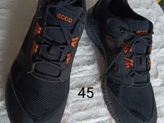 Ecco sort læder sko 45str 