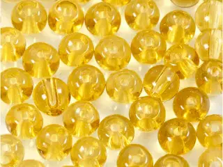Glasperler, diam. 4 mm, hulstr. 1 mm, gul, 45stk./ 1 pk.