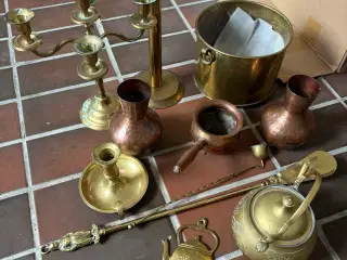 Diverse messing og kobber ting
