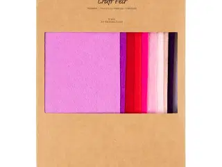 Hobbyfilt, A4, ark 210x297 mm, tykkelse 2 mm, lilla/pink harmoni, 10stk./ 1 pk.