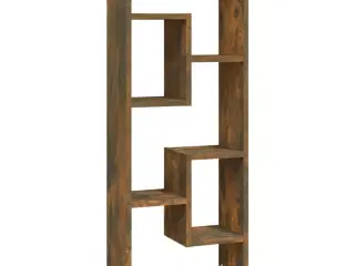 Væghylde 36x16x90 cm konstrueret træ røget egetræsfinish