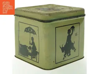 Vintage H. C. Andersen metal opbevaringskasse (str. 18x18 cm)