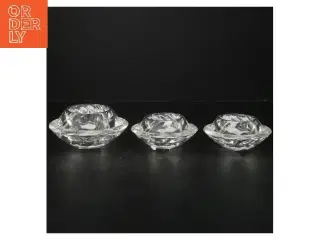 Glas lysestager sæt (str. Ø 13 og 11 cm)