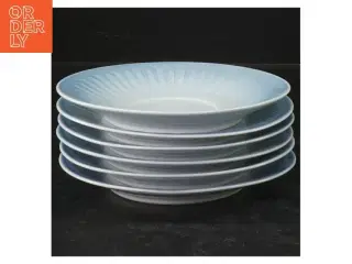 Blå porcelænstallerkener, 6 stk fra B&G (str. Ø. 14 cm. 6 styk)