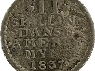 2 Skilling 1837 Dansk Vestindien
