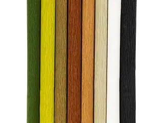 Crepepapir, ark 25x60 cm, Stræk/crepe: 180%, 105 g, natur, 8ark/ 1 pk.