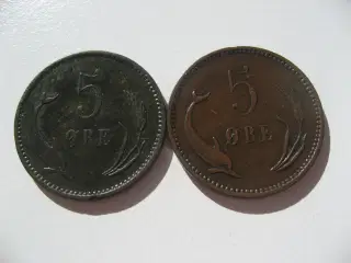 Flotte delfin 5 ører 1904 & 1906, Samlet pris