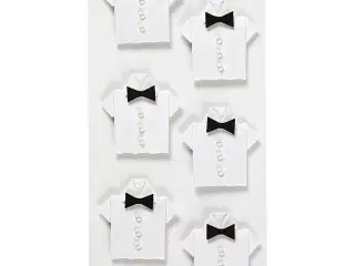 Skjorte Stickers 33x35 mm - 6 stk. Hvide Dekorationer