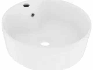 Luksuriøs håndvask med overløb 36x13 cm keramik mat hvid