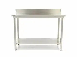 Rustfri bord med kant – deluxe – 120 x 60 cm