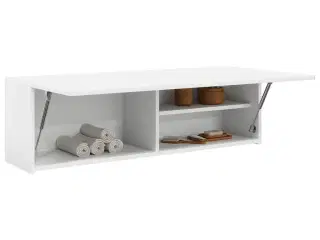Væghængt badeværelsesskab 100x25x30 cm konstrueret træ hvid