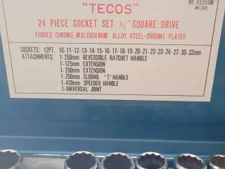 TECOS Topnøglesæt No.H525om metric