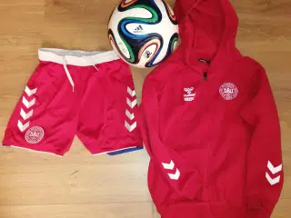 DANMARK SWEAT, SHORTS STR. 10 ÅR OG ADIDAS FODBOLD