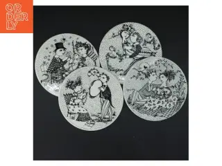 Dekorative tallerkner med illustrationer, Bjørn Wiinblad fra Nymølle (str. 4 styk. ø. 15 cm)
