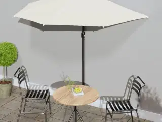 Balkonparasol med aluminumsstang sandfarvet 270 x 144 cm halv