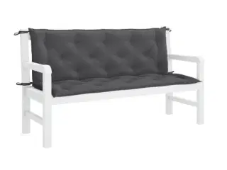 Hynde til havebænk 150x(50+50)x7 cm oxfordstof antracitgrå