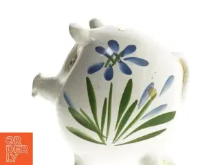 Keramik sparegris med blomstermønster