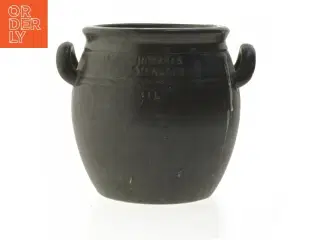 Keramisk krukke med hanke fra Hgan&#228;s (str. Ø. 11,5 cm. længde. 13 cm)