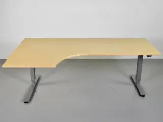 Hæve-/sænkebord i ahorn med venstresving, 200 cm.