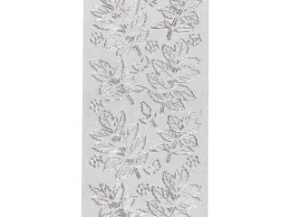 Sølv Folie Stickers med Blade - 10x23 cm