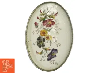 Glasfad med blomstermotiv (str. 13 cm x 19 cm)