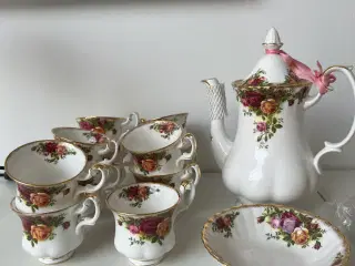 Kaffestel Landsbyrose Royal Albert Countryrose