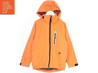 Orange børnejakke med hætte (str. 128)
