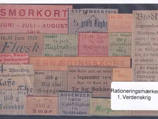 Rationeringsmærker - 1. Verdenskrig