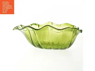 Grøn glaskål (str. 32x27,5 cm)