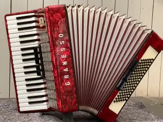 Granesso harmonika – vintage rød perlemor, sælges 