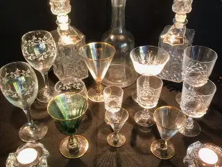 Udsalg!Unikke, vintage krystalle glas/karafler