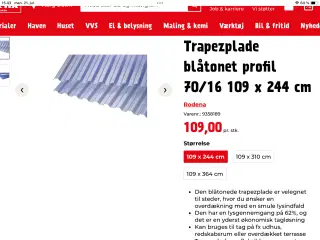 Trapezplader sælges