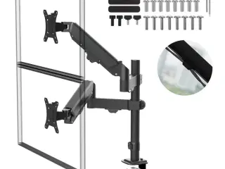 Maclean MC-136 dobbelt skærmholder med gasfjeder 17–32" – sort