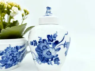 Blå Blomst krukke med låg / Tedåse 1 sortering 