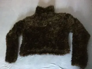 Sort fur sweater til salg