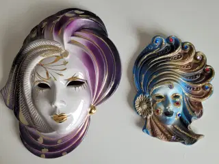 2 stk. Porcelænsmasker fra Venedig