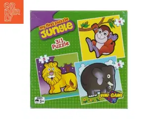 Børnepuslespil med jungledyr fra Vini-game (str. 13,5 x 13,5 cm)