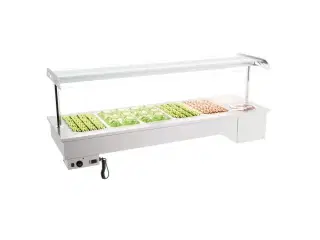 Bain marie enhed med skåle – 5X 1/1 GN